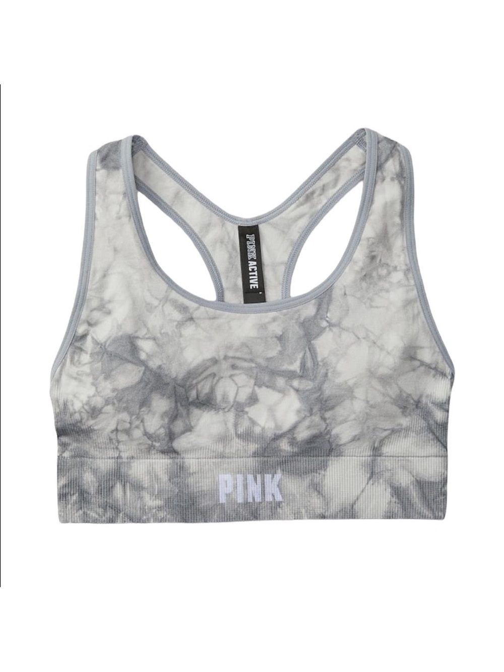 NWT PINK Victoria's Secret Grey Tie dye Sports Bra size Large